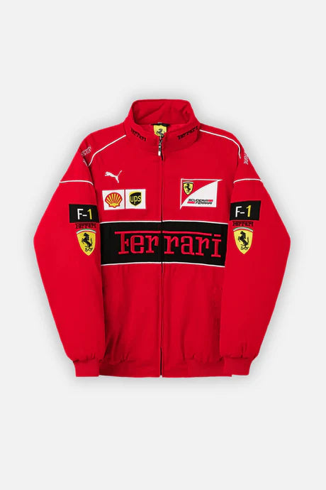 Ferrari raudona vintažinio stiliaus striukė